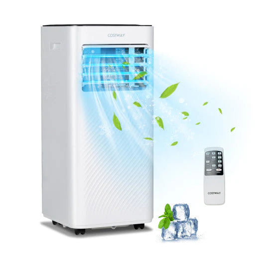 10000 BTU 4-in-1 Portable Air Conditioner with Dehumidifier and Sleep Mode-Black
