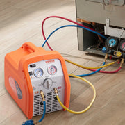 1 HP Refrigerant Recovery Machine - Dual Cylinder Portable AC Recovery Machine with High Pressure Protection 120V 60Hz Recovery Machine HVAC for Vapor Liquid Refrigerant, Car Air Conditioning