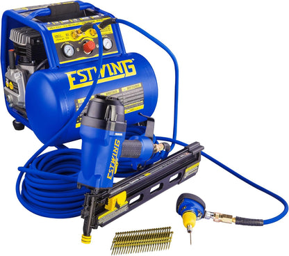 1/4" x 50' PVC/Rubber Hybrid Air Hose with Brass Fitting & Quick Connect Coupler - Durable & Flexible Performance!