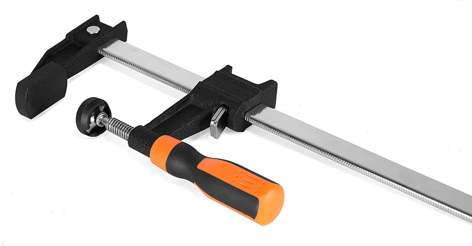 10236F2 Quick-Adjust 36-Inch Steel Bar Clamps - 2 Pack with 2.5-Inch Throat & Micro-Adjustment Handle - Versatile Multicolor Design