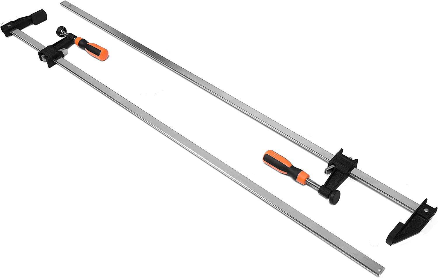 10236F2 Quick-Adjust 36-Inch Steel Bar Clamps - 2 Pack with 2.5-Inch Throat & Micro-Adjustment Handle - Versatile Multicolor Design