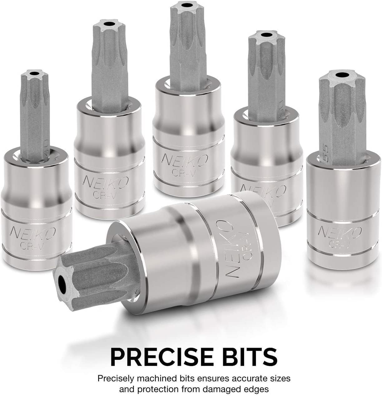 10073A 13-Piece Tamper Proof Torx Bit Socket Set - Durable S2 Steel Bits & Cr-V Steel Sockets (TT8 – TT60)