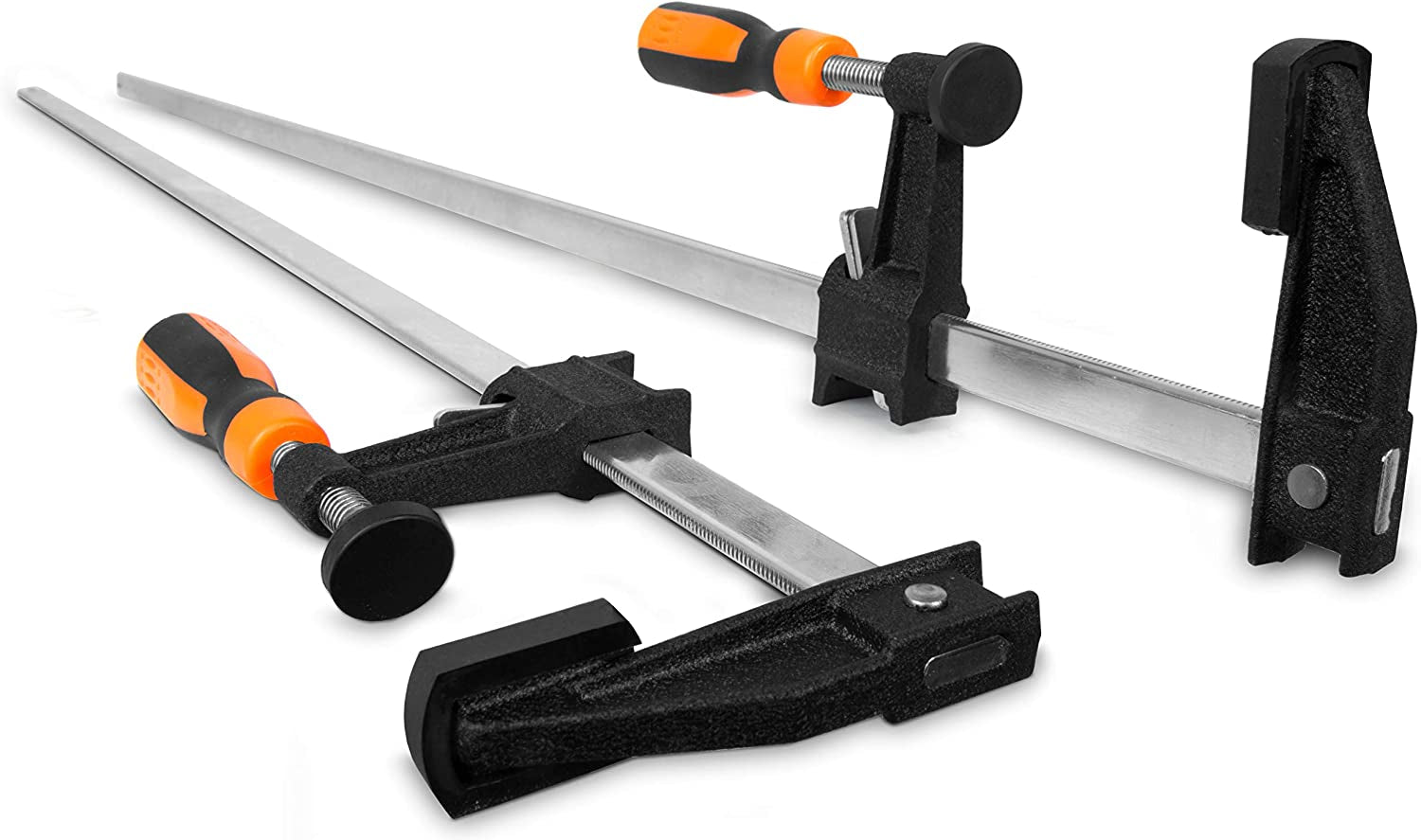 10236F2 Quick-Adjust 36-Inch Steel Bar Clamps - 2 Pack with 2.5-Inch Throat & Micro-Adjustment Handle - Versatile Multicolor Design