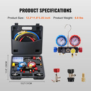 1 HP Refrigerant Recovery Machine - Dual Cylinder Portable AC Recovery Machine with High Pressure Protection 120V 60Hz Recovery Machine HVAC for Vapor Liquid Refrigerant, Car Air Conditioning