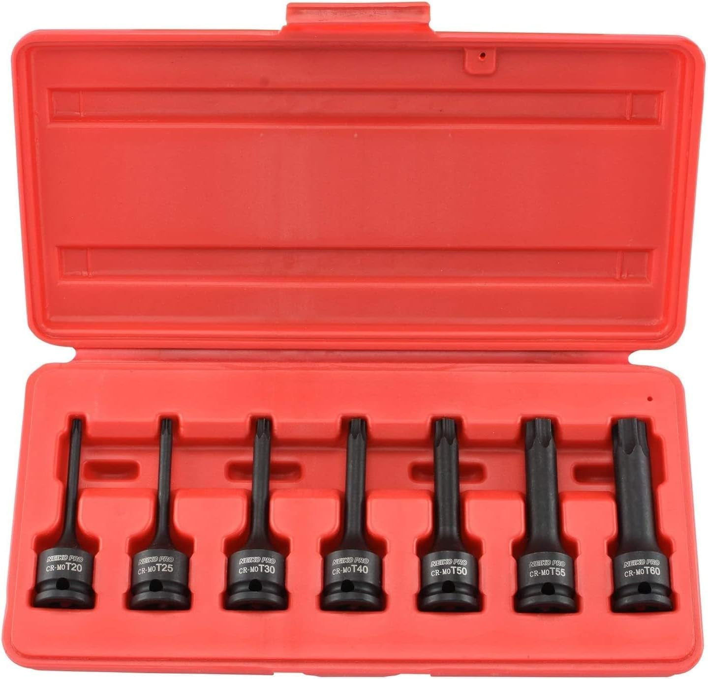 01132B 7-Piece Torx Star Driver Bit Socket Set | 3/8” Drive T20 to T60 | Durable Cr-Mo Impact Grade | 3” Length